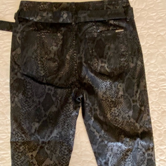White House Black Market black snakeskin belted pants - Picture 3 of 6